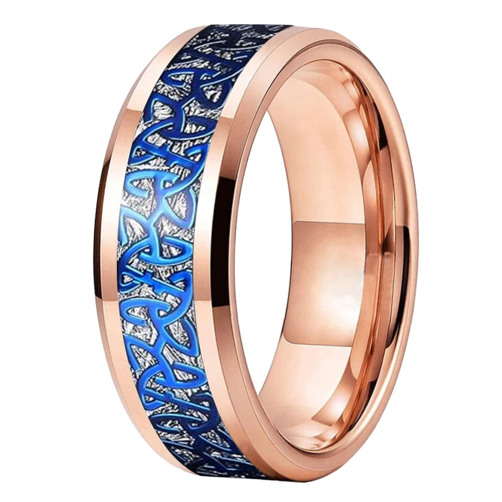Celtic Knot Inlay Tungsten Wedding Band