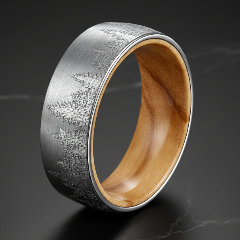 Forest Wood Tungsten Band