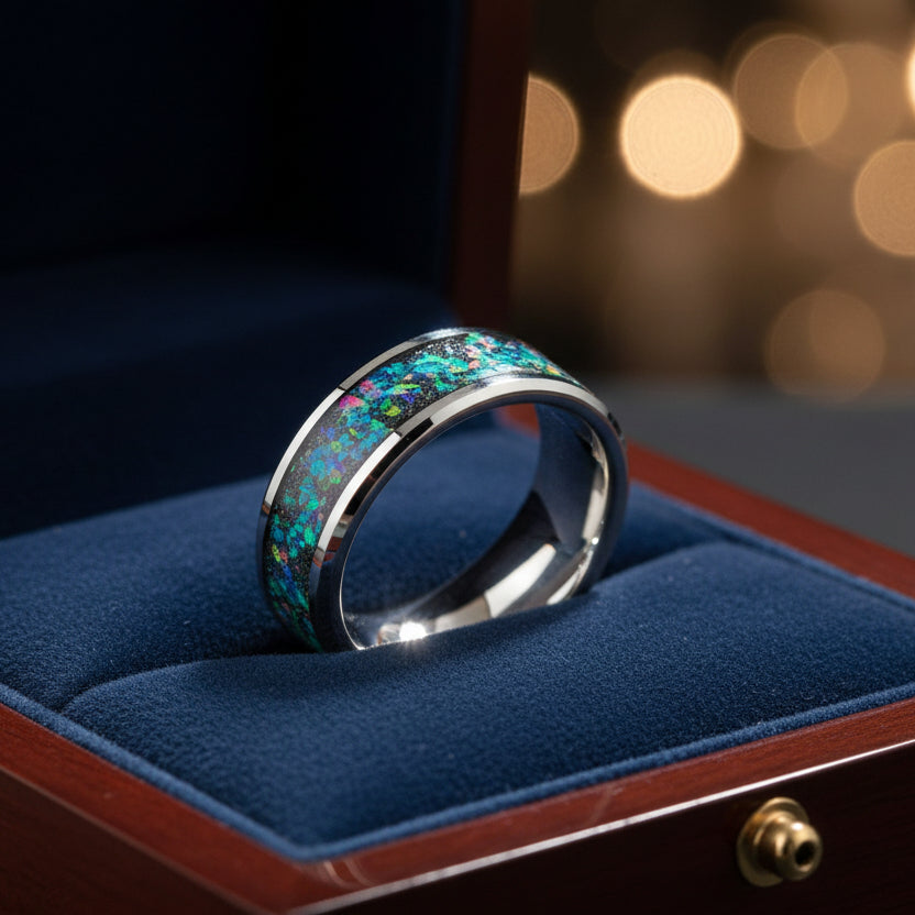 Galaxy Opal Tungsten Ring
