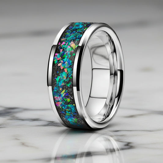 Galaxy Opal Tungsten Ring