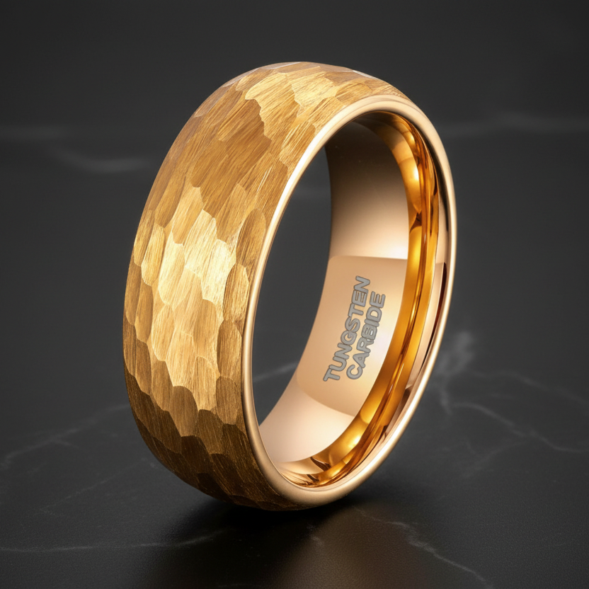 Gold Tungsten Carbide Ring