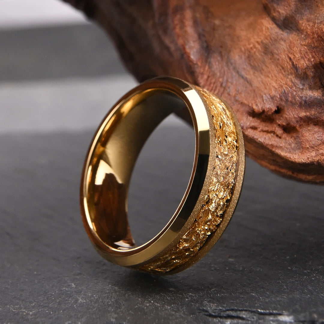 Golden Tungsten Carbide Ring