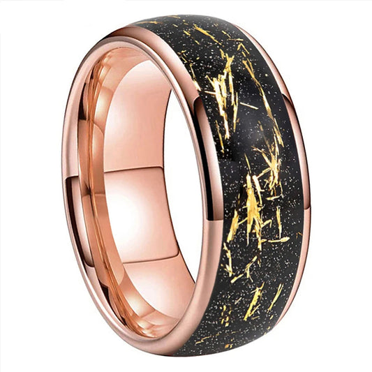 Golden Foil Tungsten Ring