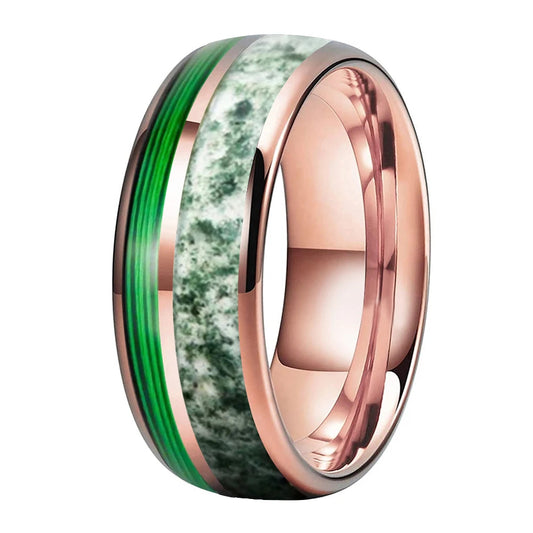 Green Guitar String Tungsten Ring
