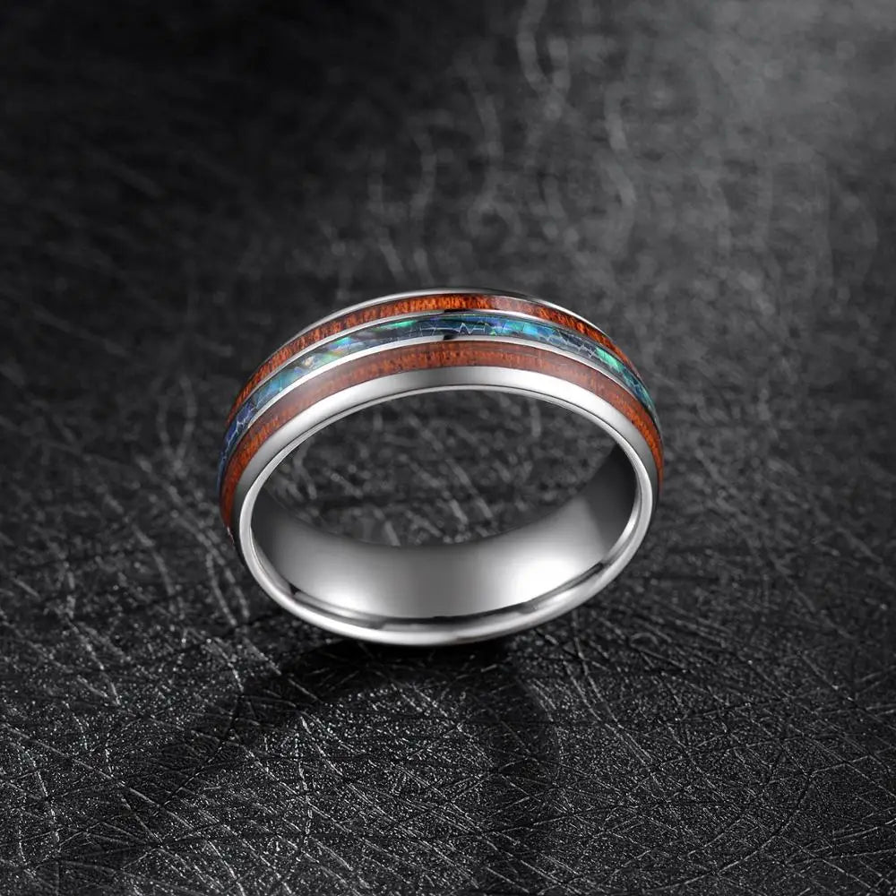 Hawaiian Koa Wood Tungsten Ring