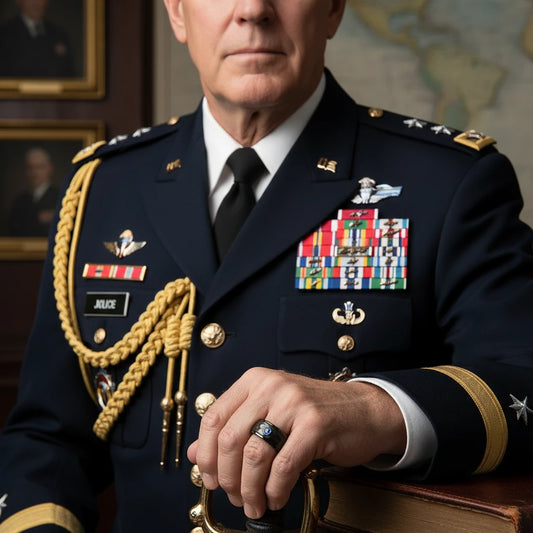 Hammered Blue Zircon Tungsten Band