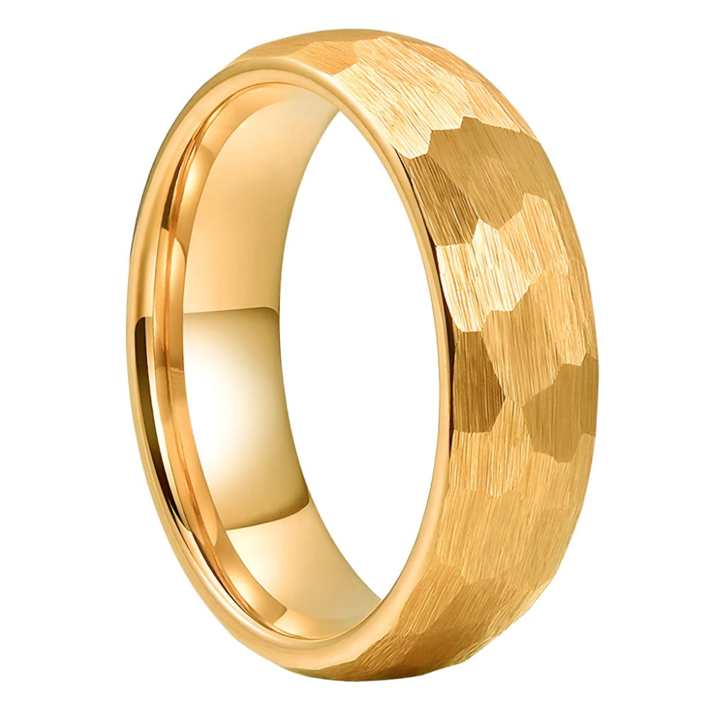 Hammered Tungsten Wedding Ring