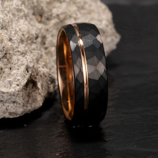 Hammered Tungsten Ring