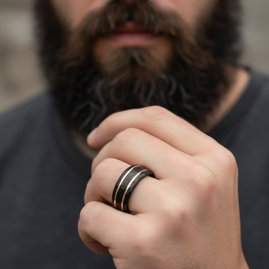 Hammered Tungsten Ring