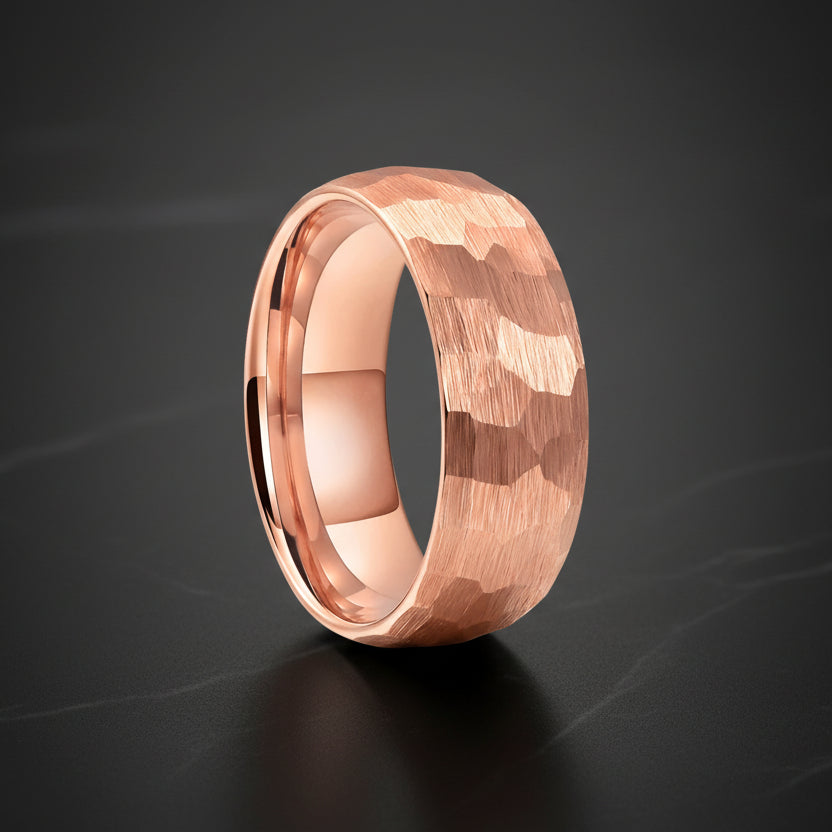 Hammered Tungsten Wedding Ring