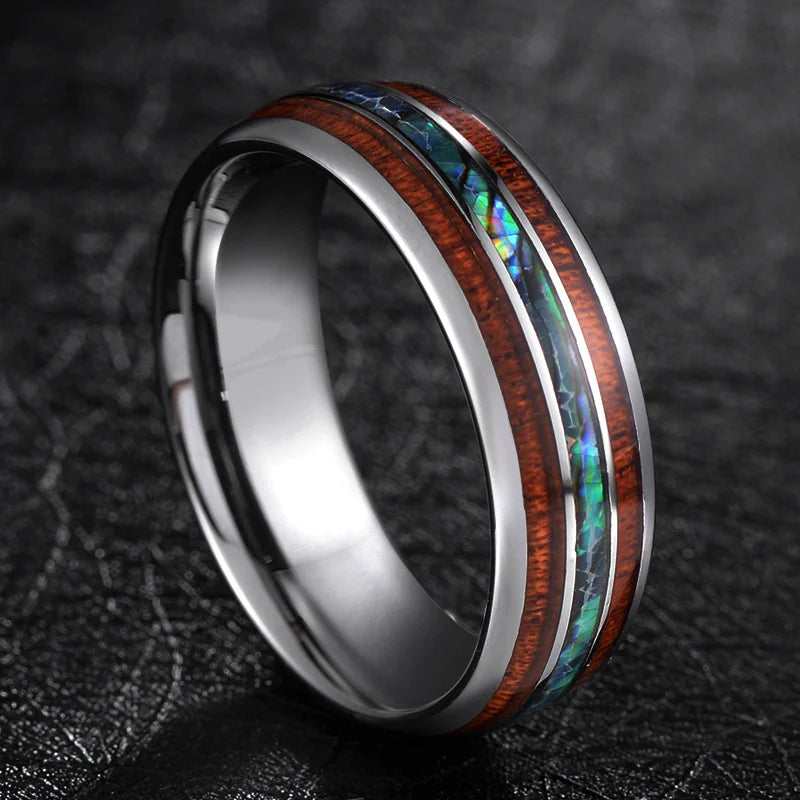 Hawaiian Koa Wood Tungsten Ring