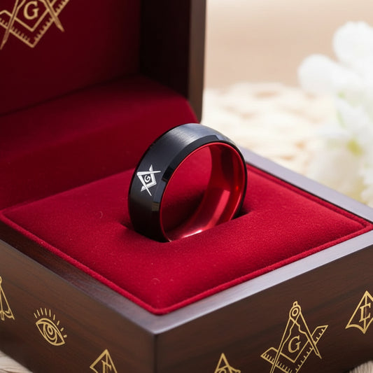Masonic Tungsten Ring