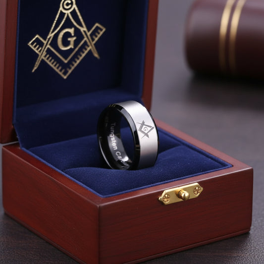 Master Freemason Tungsten ring