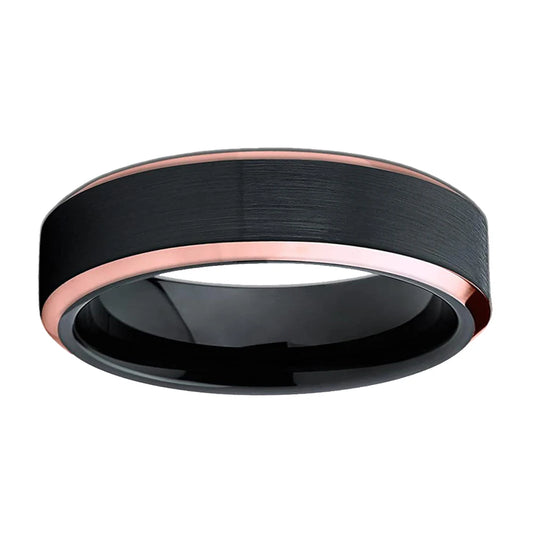 Men’s 6mm Black Tungsten Carbide Ring