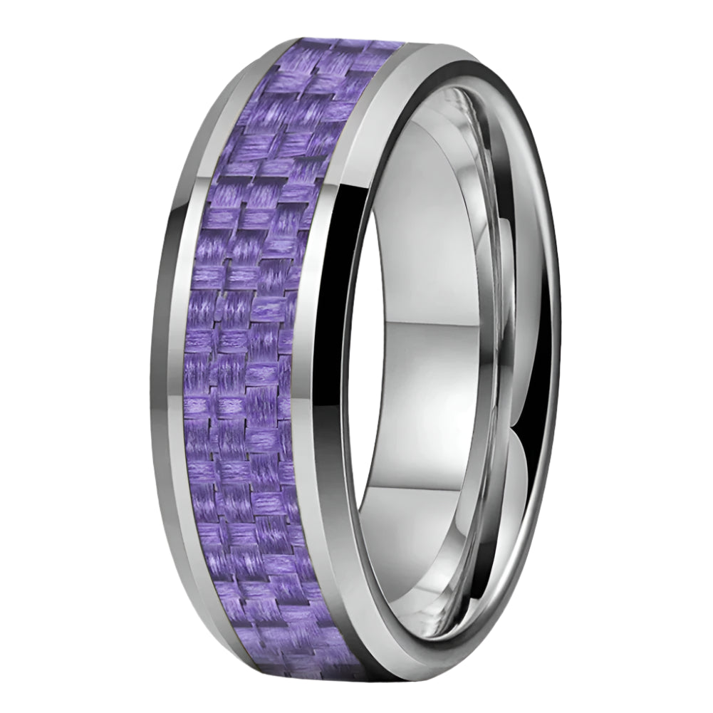 Men's Tungsten ring with Carbon Fiber Inlay