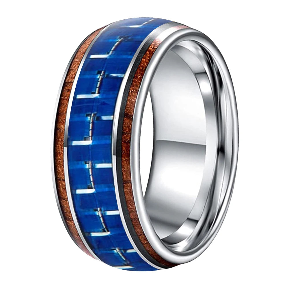 Mens Tungsten Koa Wood Ring