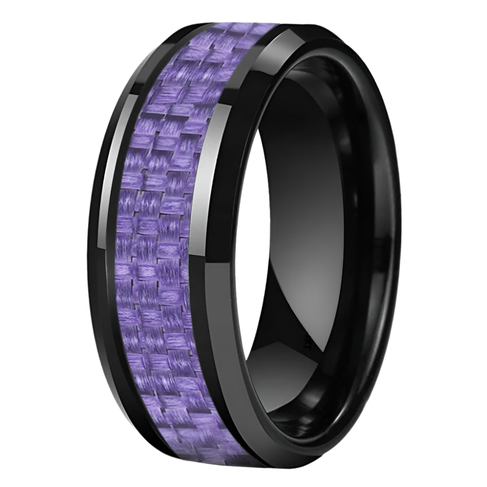 Men's Tungsten ring with Carbon Fiber Inlay