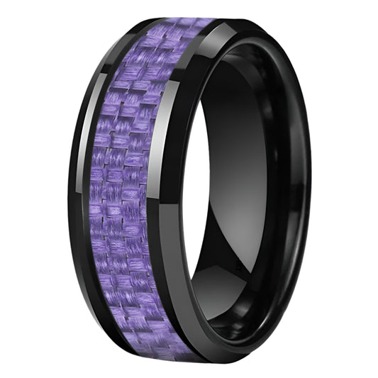 Men's Tungsten ring with Carbon Fiber Inlay