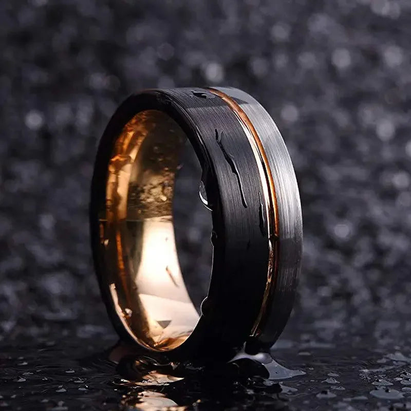 Mens Brushed Tungsten Ring