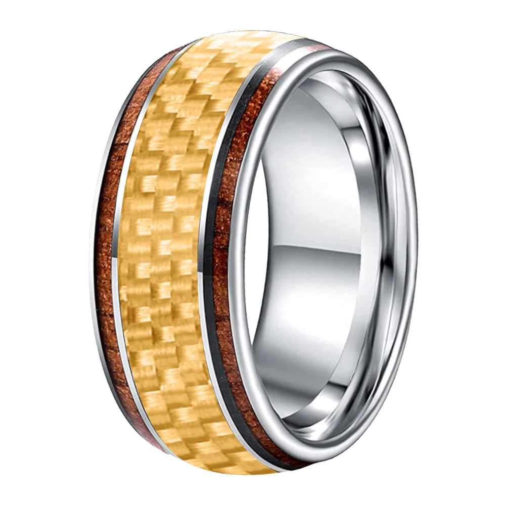 MENS-TUNGSTEN KOA WOOD RING