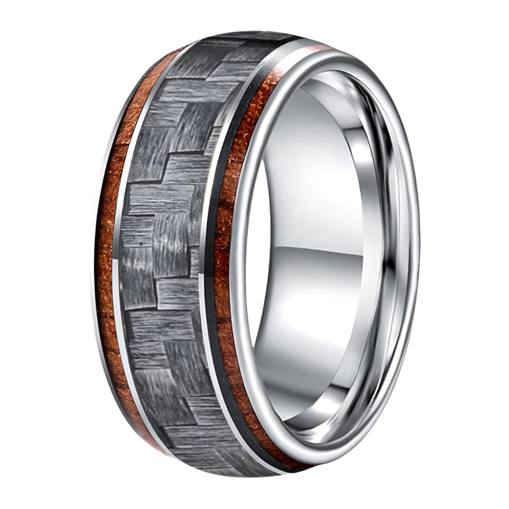 Mens Tungsten Koa-Wood Ring