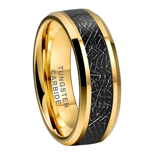 Mens Tungsten Meteorite Wedding Band