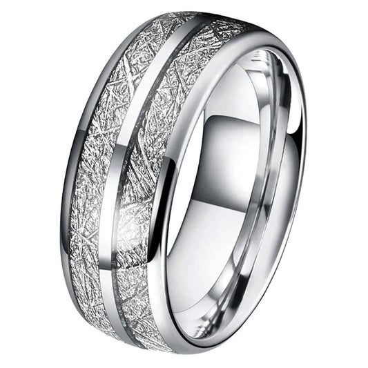 Mens Wedding Ring Tungsten Carbon Fiber