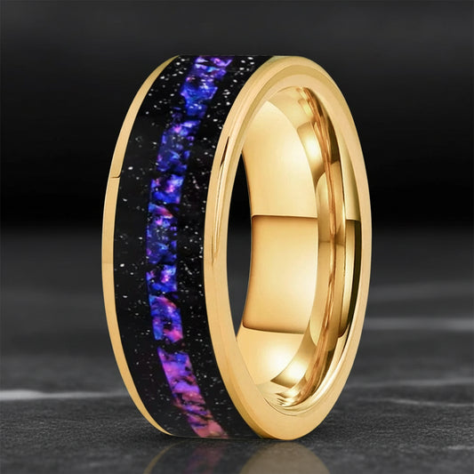 Orion Nebula & Meteorite Tungsten Ring