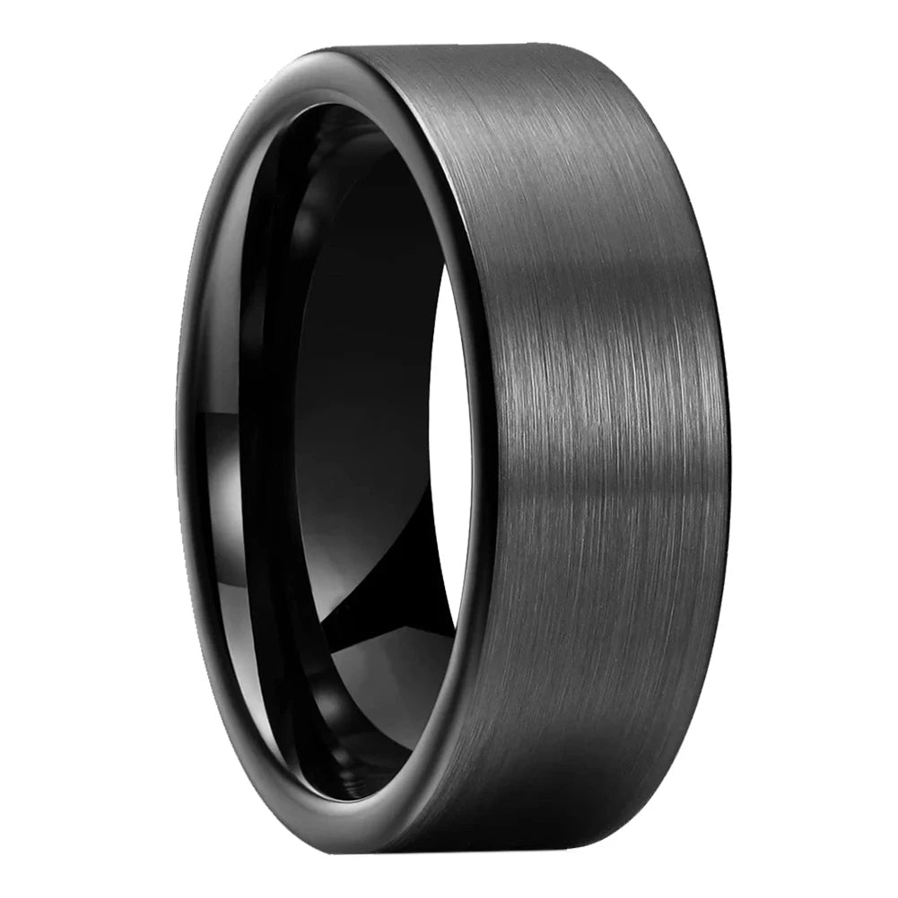 Pipe Cut Tungsten Wedding Band