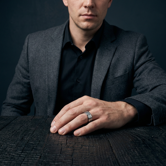 Polished Tungsten Wedding Band with Engraved Cross