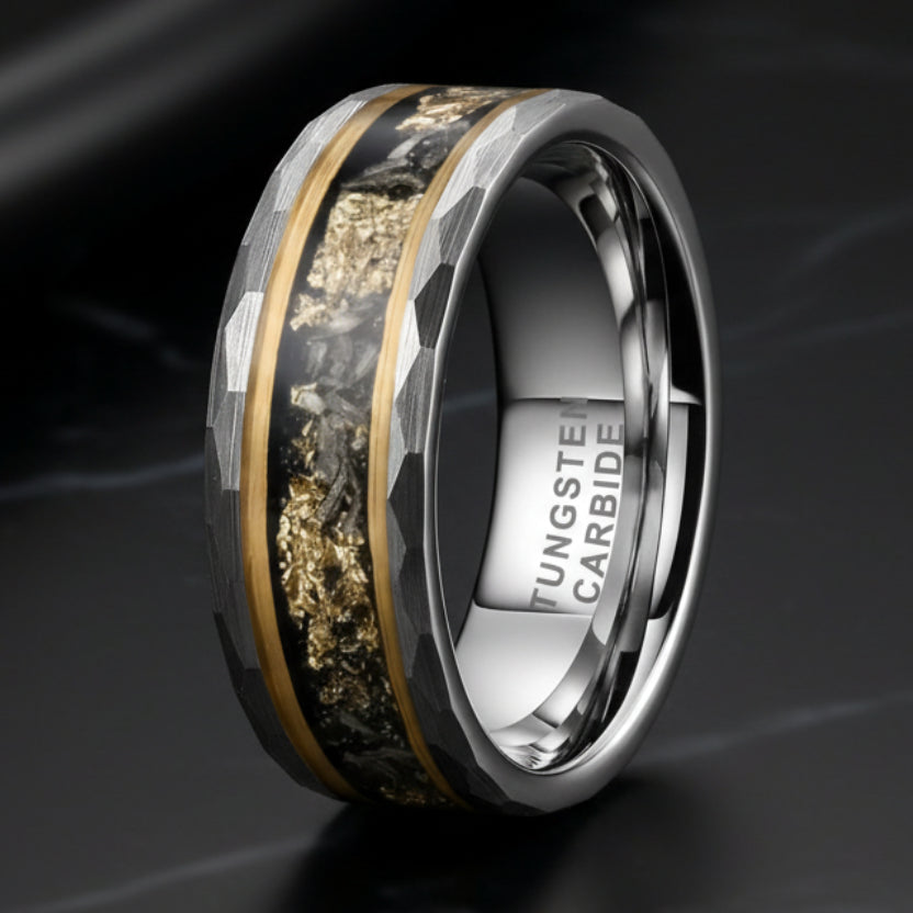 Real Meteorite Tungsten Ring