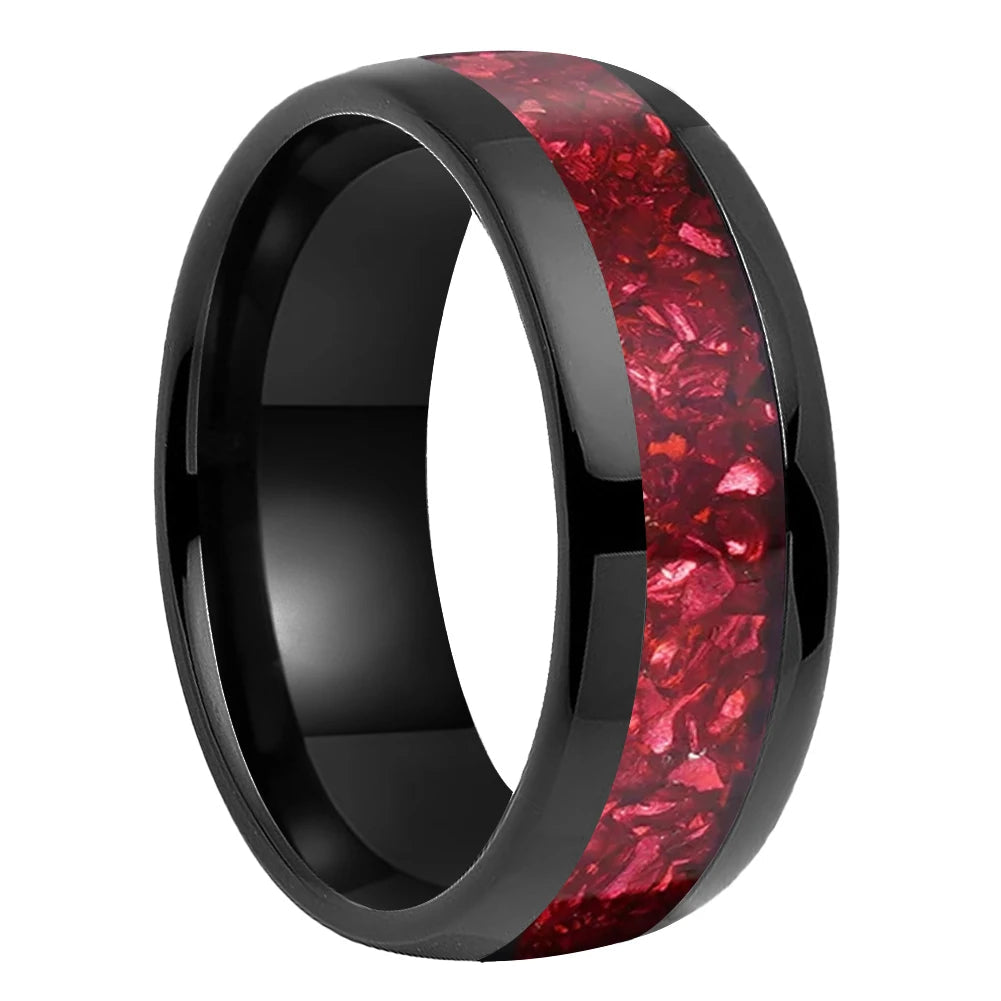 Red-Crystal Tungsten Ring