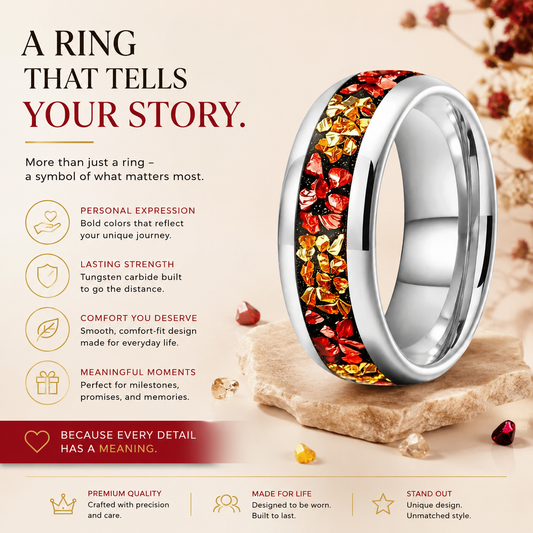 Red and Gold Tungsten Ring