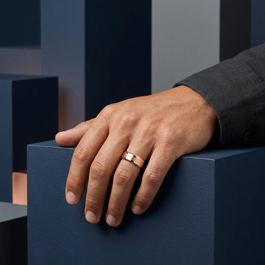Rose Gold Tungsten Wedding Band