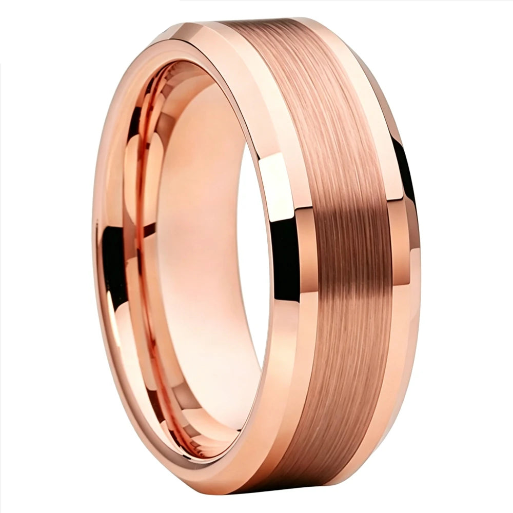 Rose Gold Plated Tungsten Ring