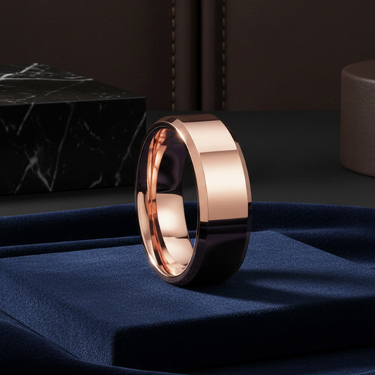 Rose Gold Tungsten Wedding Band (6mm & 8mm)