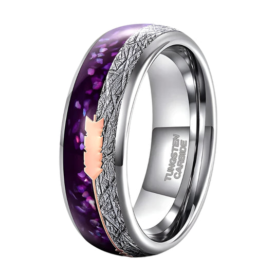 Rose gold arrow tungsten ring