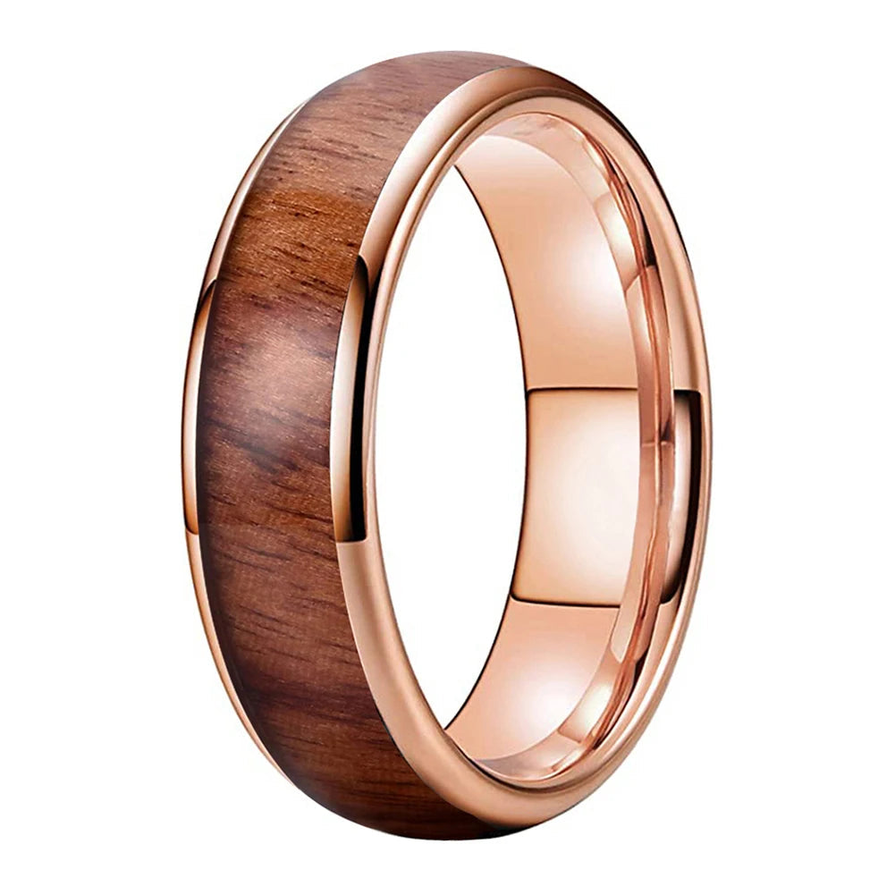 Koa Wood Tungsten Ring