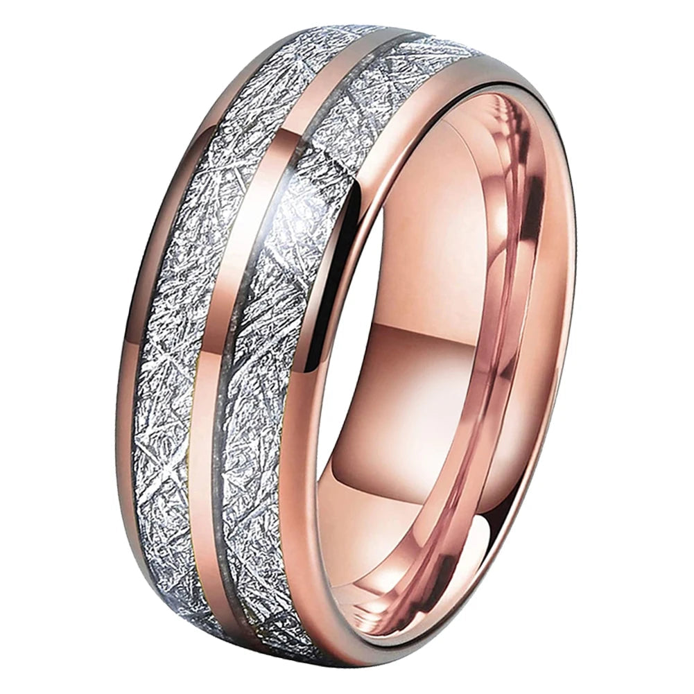 Mens Wedding Ring Tungsten Carbon Fiber