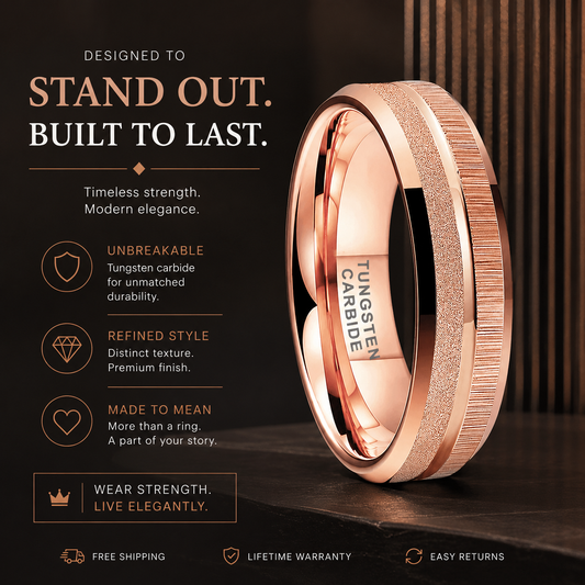 Sandblasted Tungsten Ring