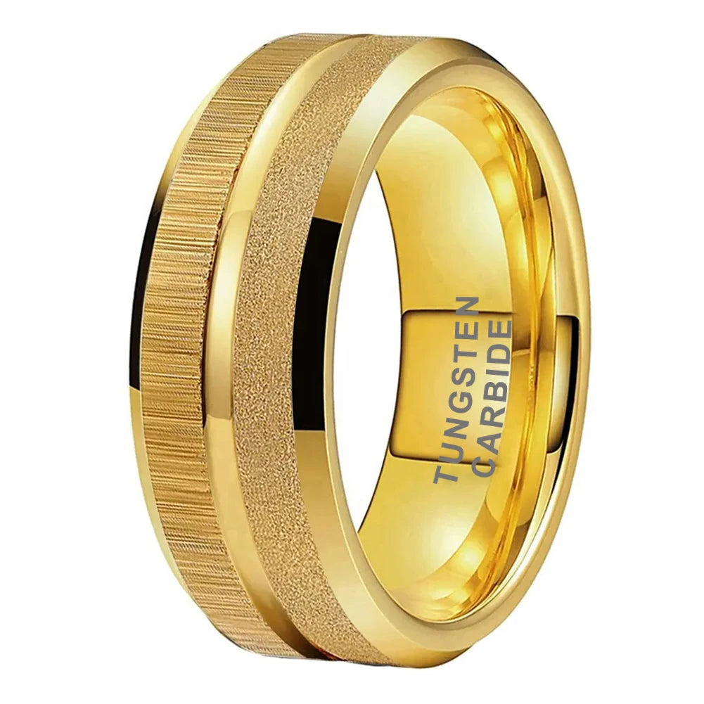 Sandblasted Tungsten Ring