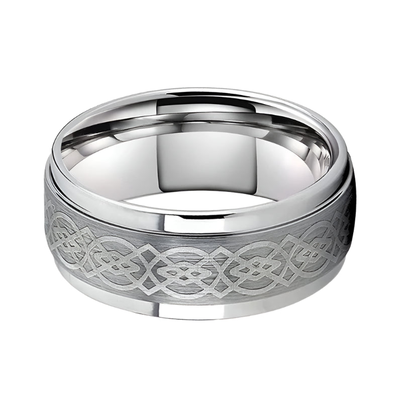 8mm Silver Brushed Tungsten Ring