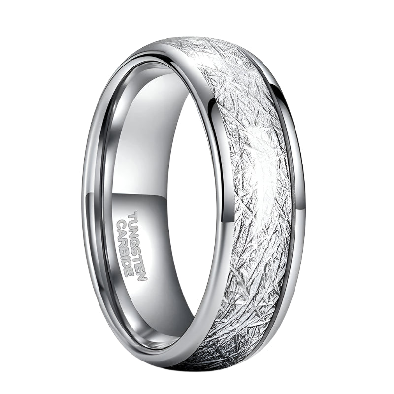 Silver Tungsten Engagement Ring