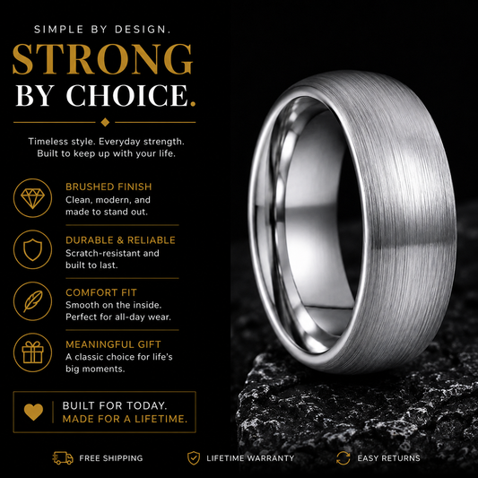 Silver Tungsten Promise Ring