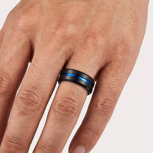 The Alliance—Two Tone Tungsten Mens Wedding Band