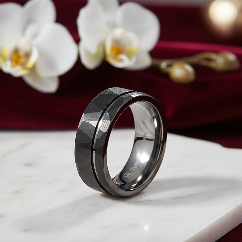 The_Bonded_Form_Black tungsten ring