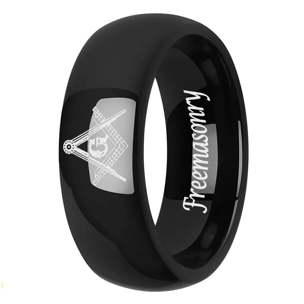 Tungsten Masonic Ring
