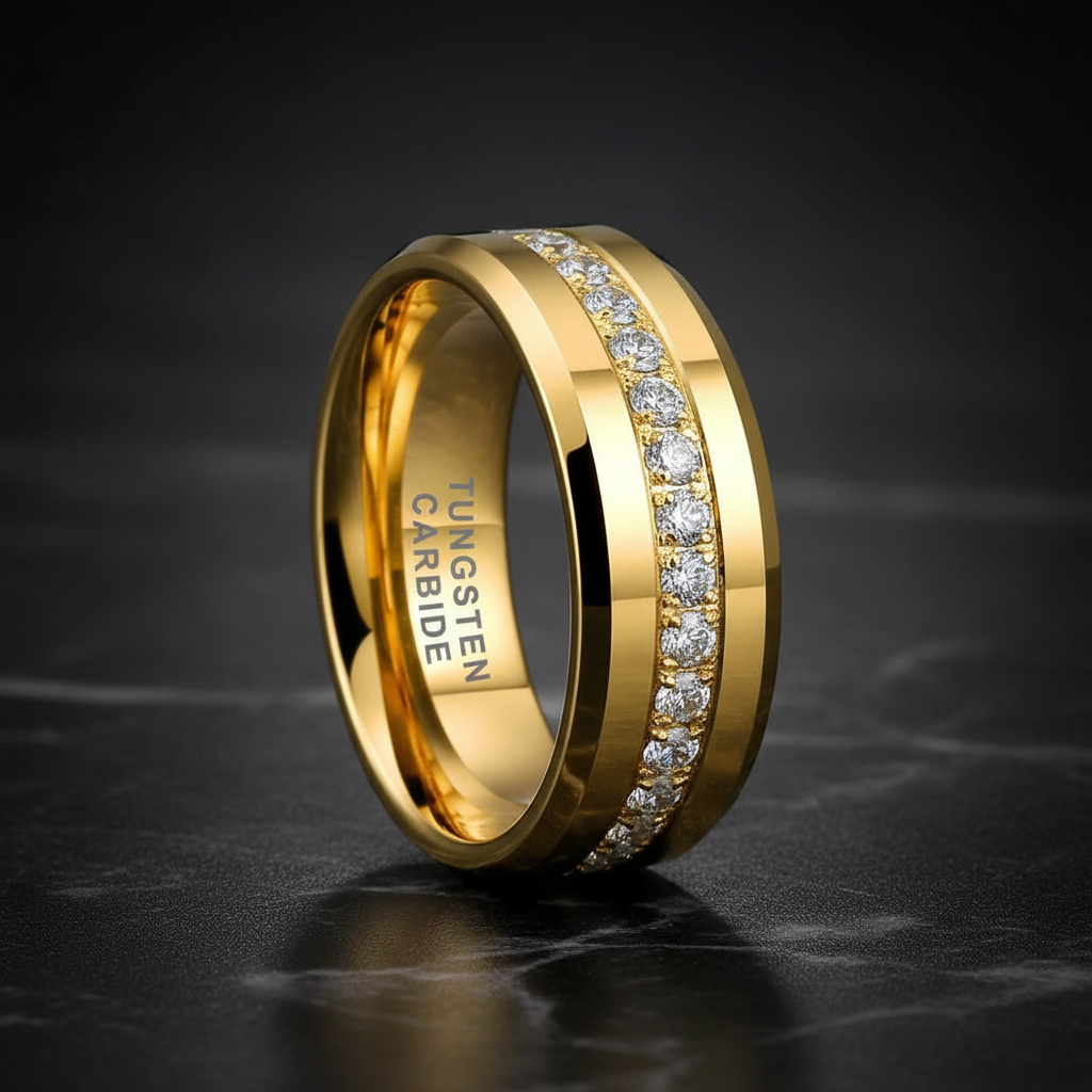 The Gilded Eternity-8mm tungsten-wedding bands
