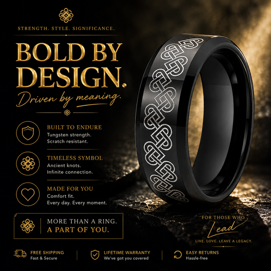 The Pilgrim 8mm — Celtic Knot Tungsten Ring