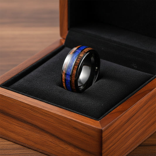 Tungsten Carbide Koa Wood Ring
